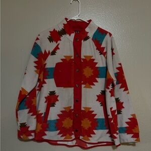 Aztec Patterned Women's Sweater - Red, Blue, Orange